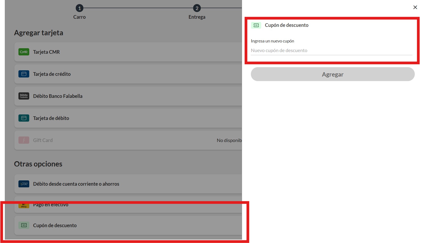 Descuento Código de descuento Falabella
