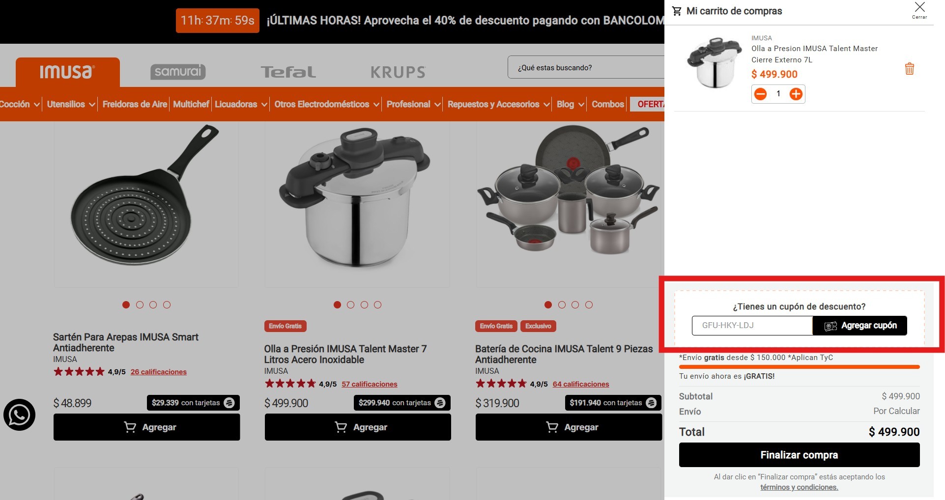Descuento Cupon de descuento Imusa